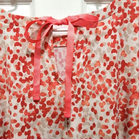 Susan Graver Liquid Knit Tie Bow Keyhole Back Plus Size 3X Tunic Abstract Dots - Picture 4 of 4